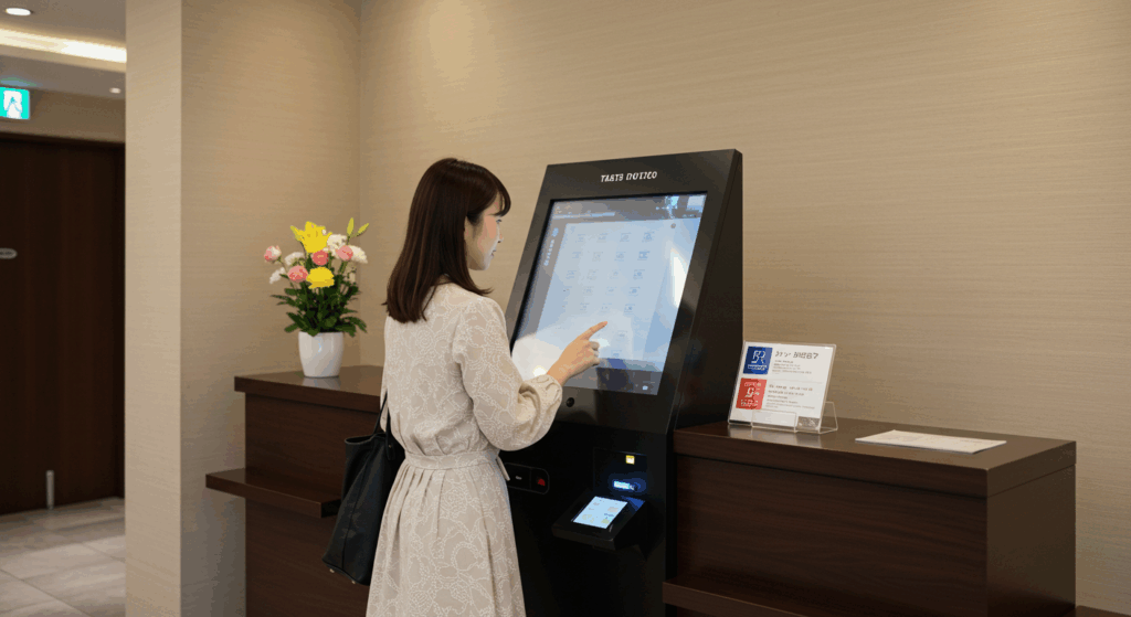 タッチパネルで部屋選択（空室確認）