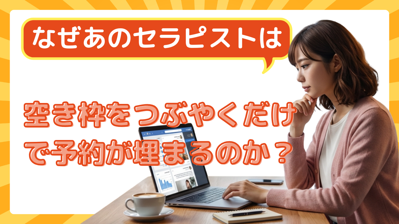 なぜ、あのセラピストは「空き枠」をつぶやくだけで予約が埋まるのか?